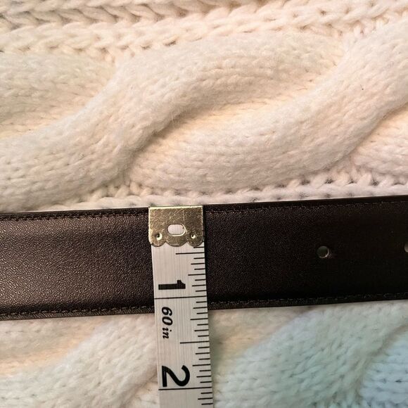 Vintage Milor 80’s Black Bonded Leather Belt Retro Art Deco Style, Size M/L - Picture 8 of 9